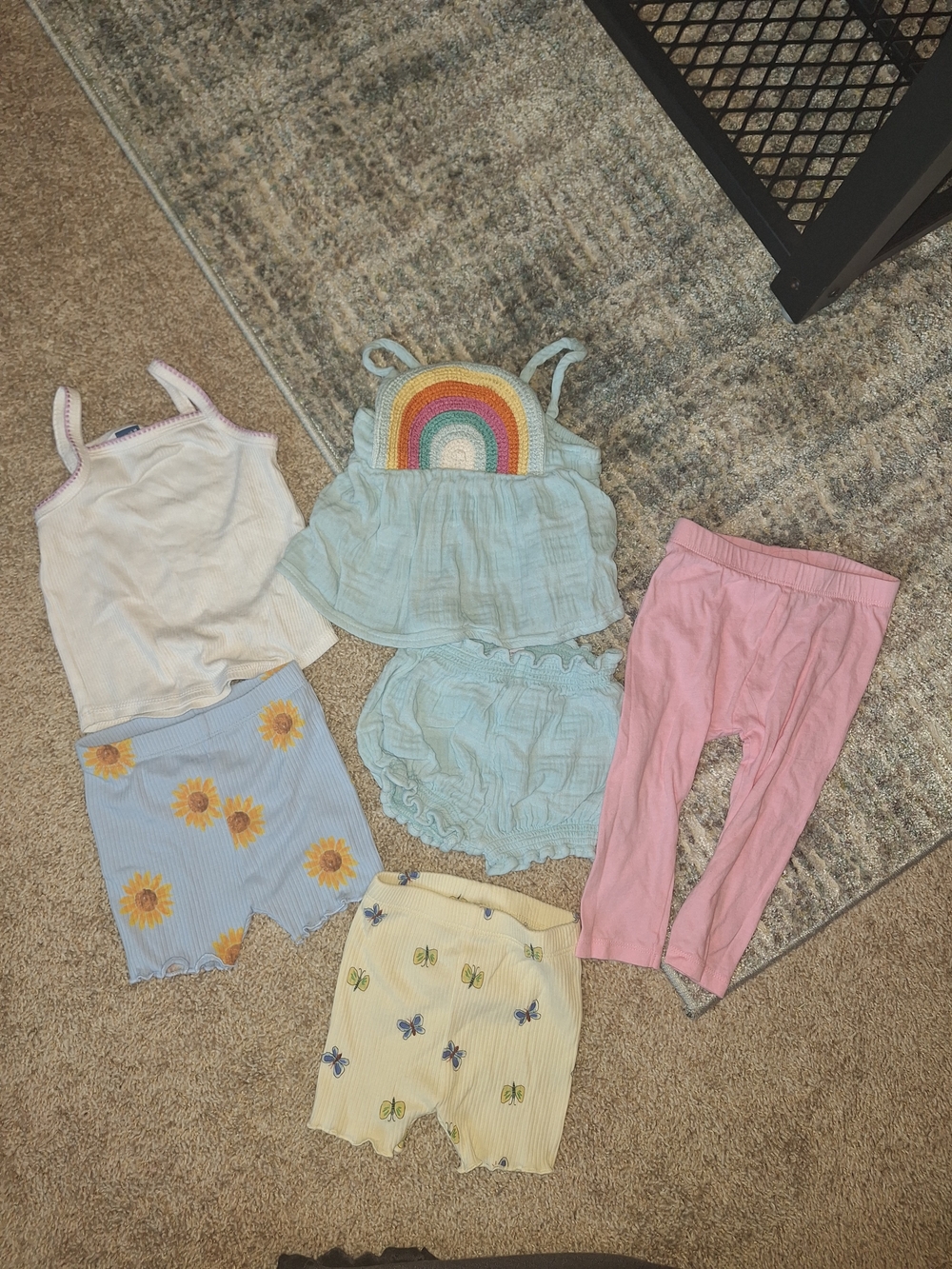Girls Old Navy Lot- Pastel Rainbow Crochet Tank & Mix-and-Match Bottoms